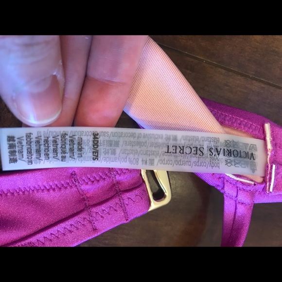 Victoria’s Secret Pinkish Purple Rhinestone Straps 34DD. Bottom size Small - Picture 8 of 13